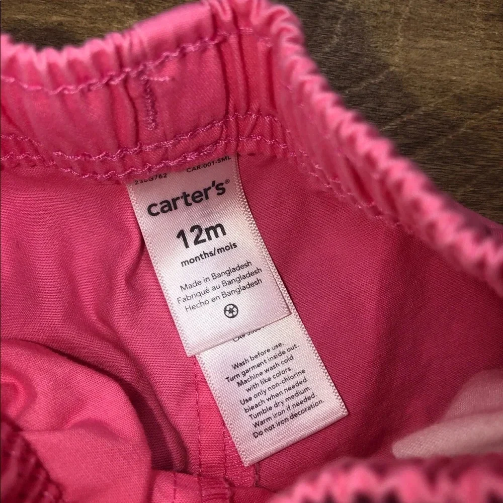 CARTERS 12 Months Little Girls Pink Summer Shorts